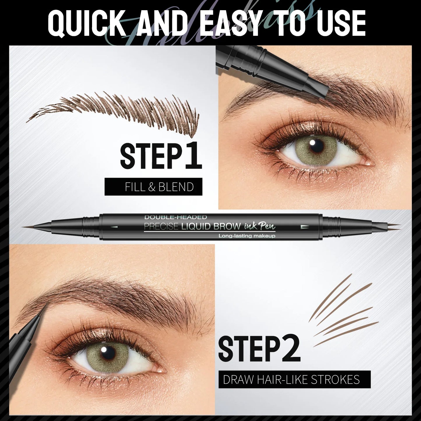 2-in-1 Waterproof Eyebrow Pencil