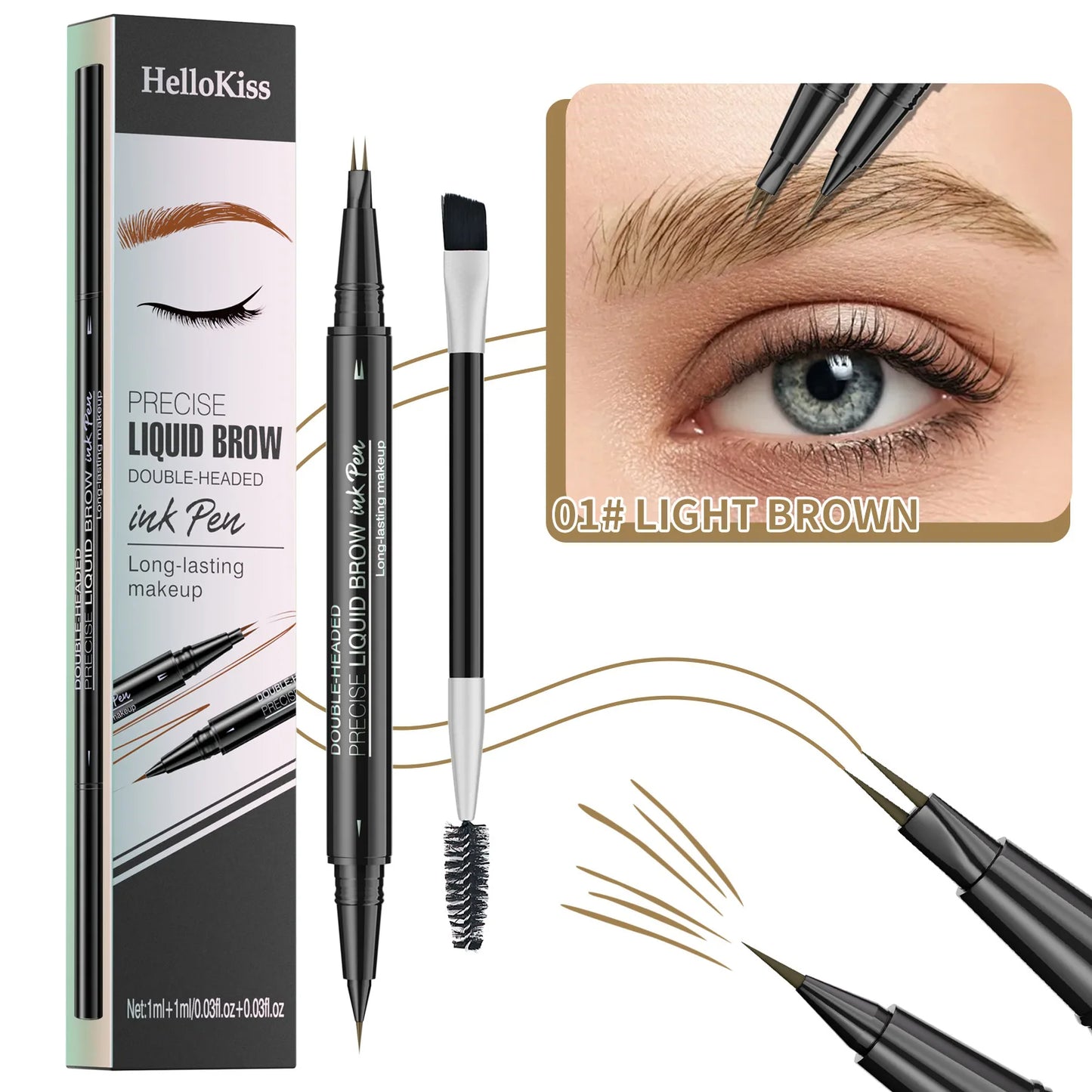 2-in-1 Waterproof Eyebrow Pencil