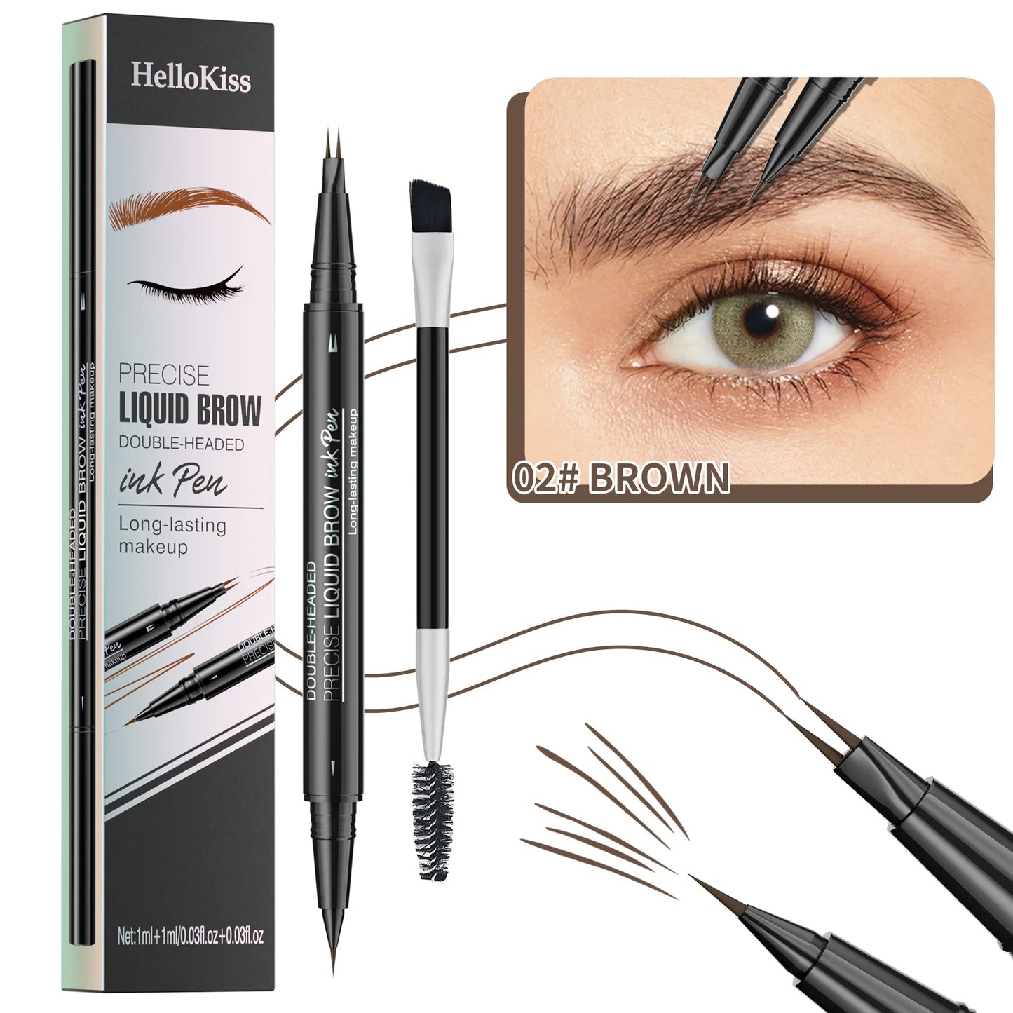 2-in-1 Waterproof Eyebrow Pencil