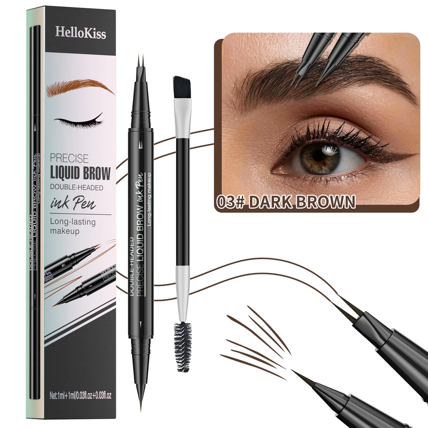 2-in-1 Waterproof Eyebrow Pencil
