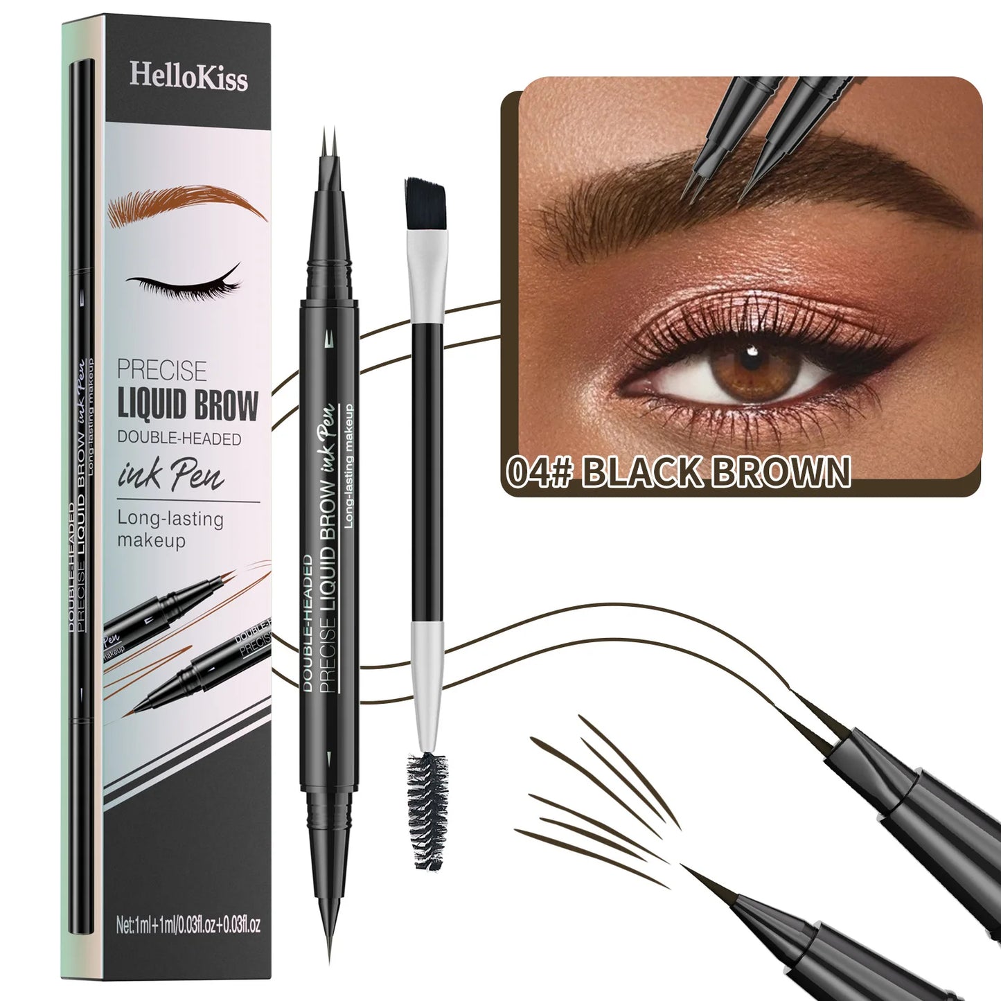 2-in-1 Waterproof Eyebrow Pencil