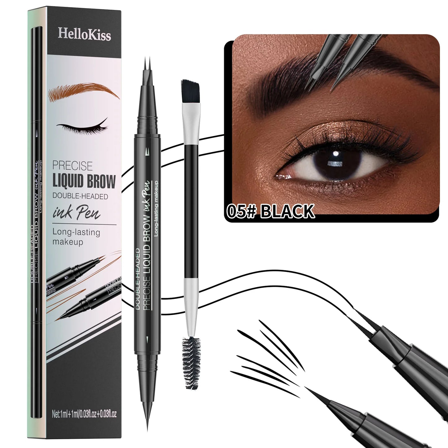 2-in-1 Waterproof Eyebrow Pencil